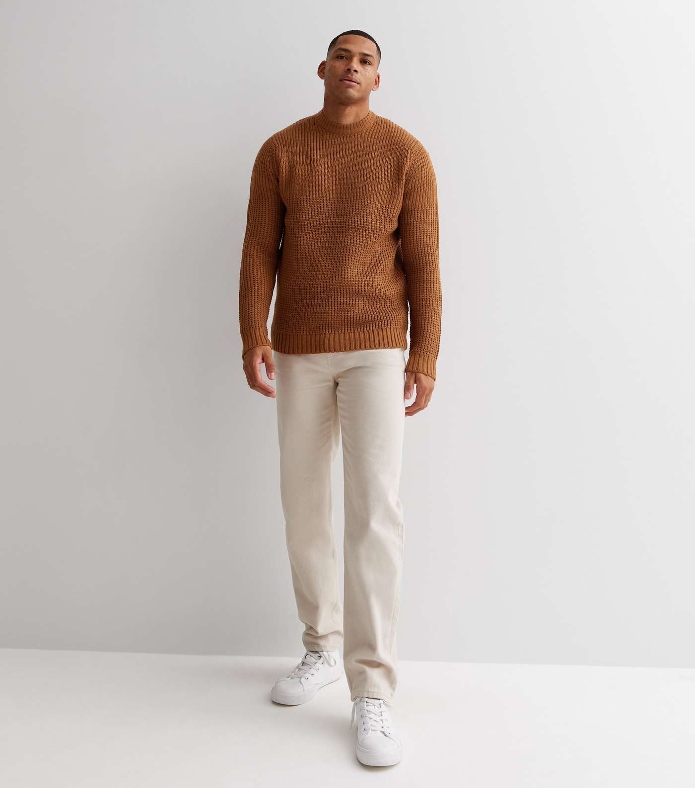 Only & Sons Mid Brown Chunky Knit Jumper Image 3