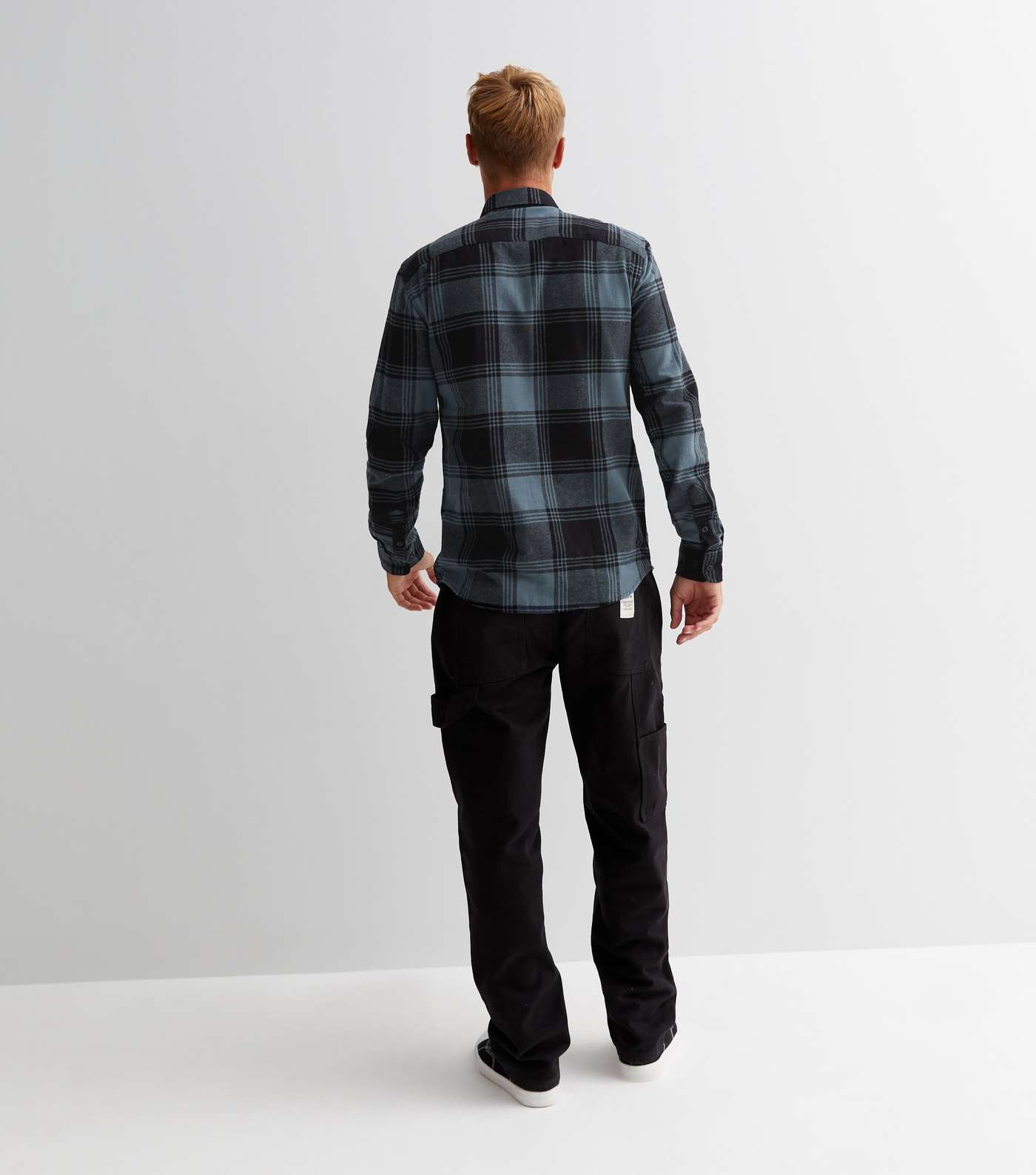 Only & Sons Grey Check Long Sleeve Shirt Image 4