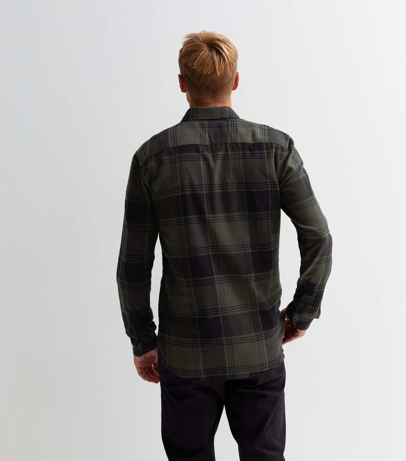 Only & Sons Dark Green Check Long Sleeve Shirt Image 4
