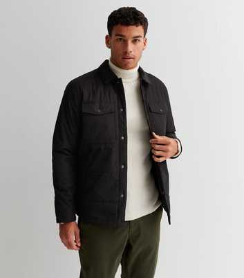 Only & Sons Black Double Pocket Quilted Jacket