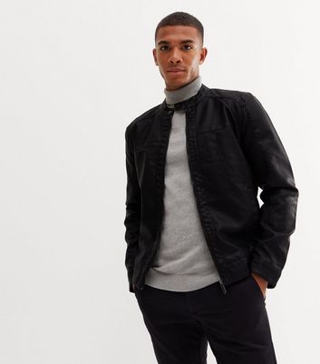Only & Sons Black Leather-Look Jacket