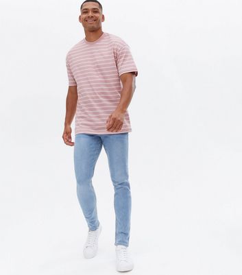 Bright Pink Stripe Oversized T-Shirt 