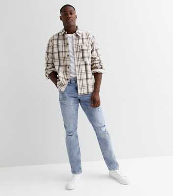 Only & Sons Bright Blue Ripped Straight Jeans