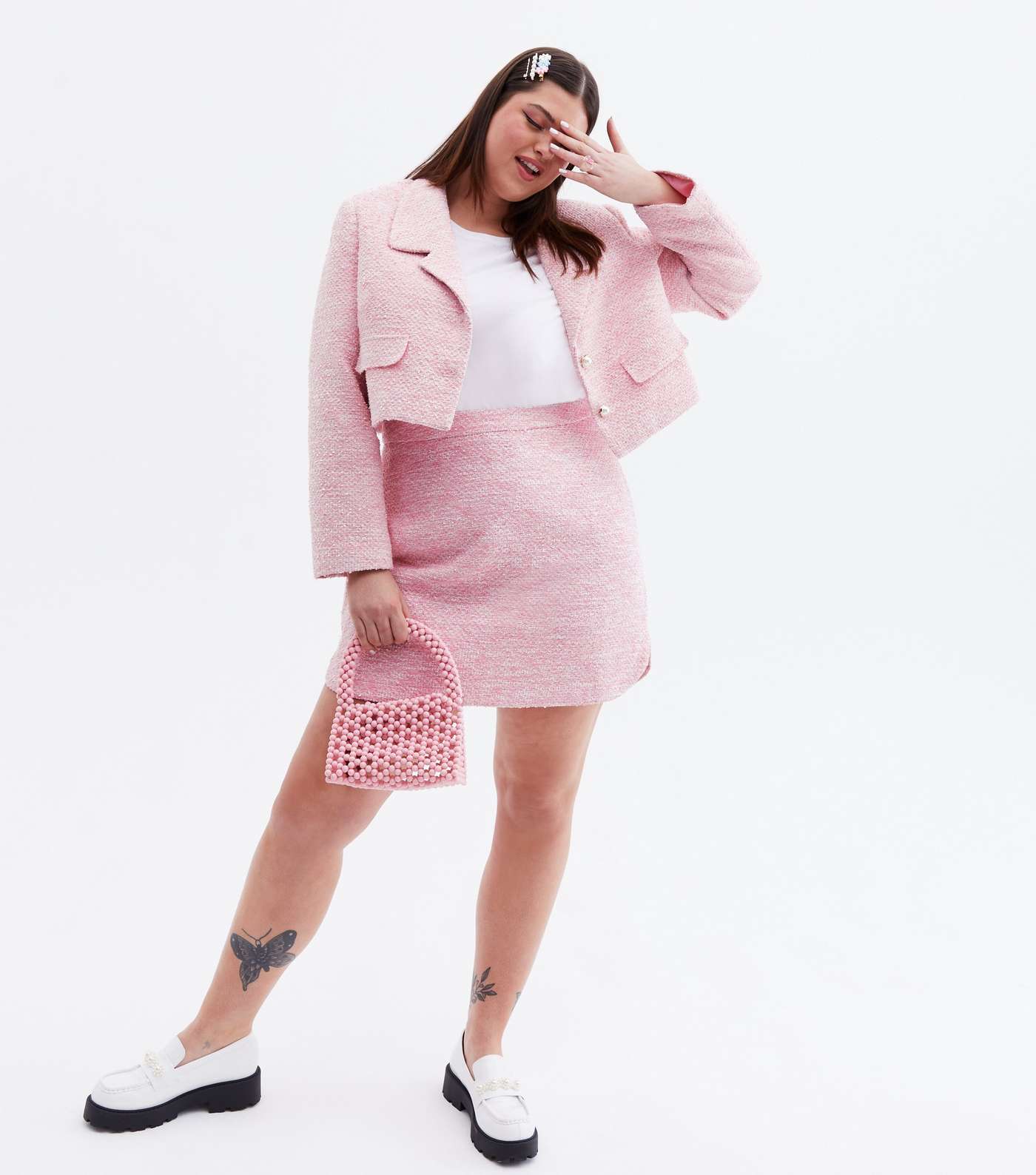 Too Cute for Words Curves Pink Mini Skirt Image 2