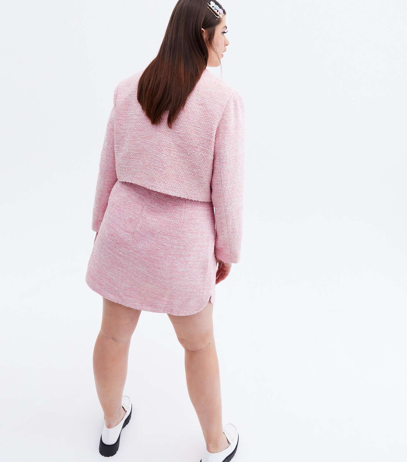 Too Cute for Words Curves Pink Crop Blazer Image 4