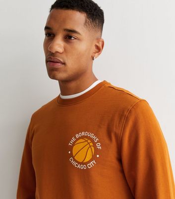 Men's Only & Sons Rust Chicago Logo Sweatshirt New Look