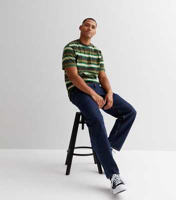 Only & Sons Dark Green Stripe Relaxed Fit T-Shirt