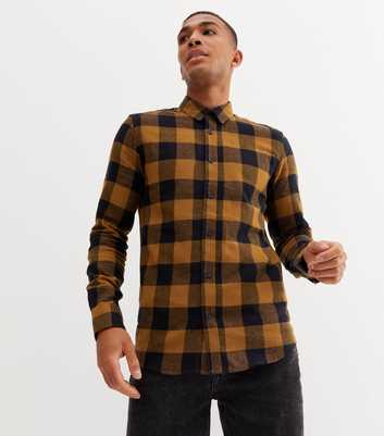 Only & Sons Mid Brown Check Long Sleeve Shirt