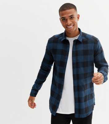 Only & Sons Blue Check Long Sleeve Shirt