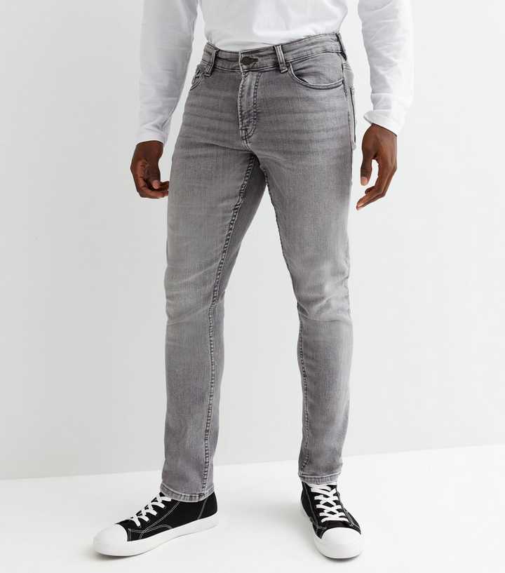 Dark Gray Slim Fit Jeans for Men by