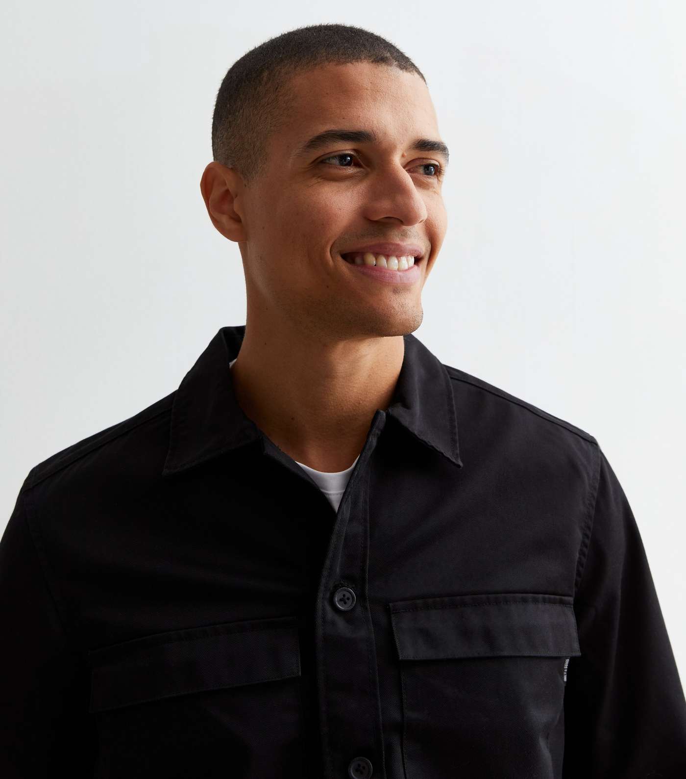 Only & Sons Black Double Pocket Overshirt Image 2