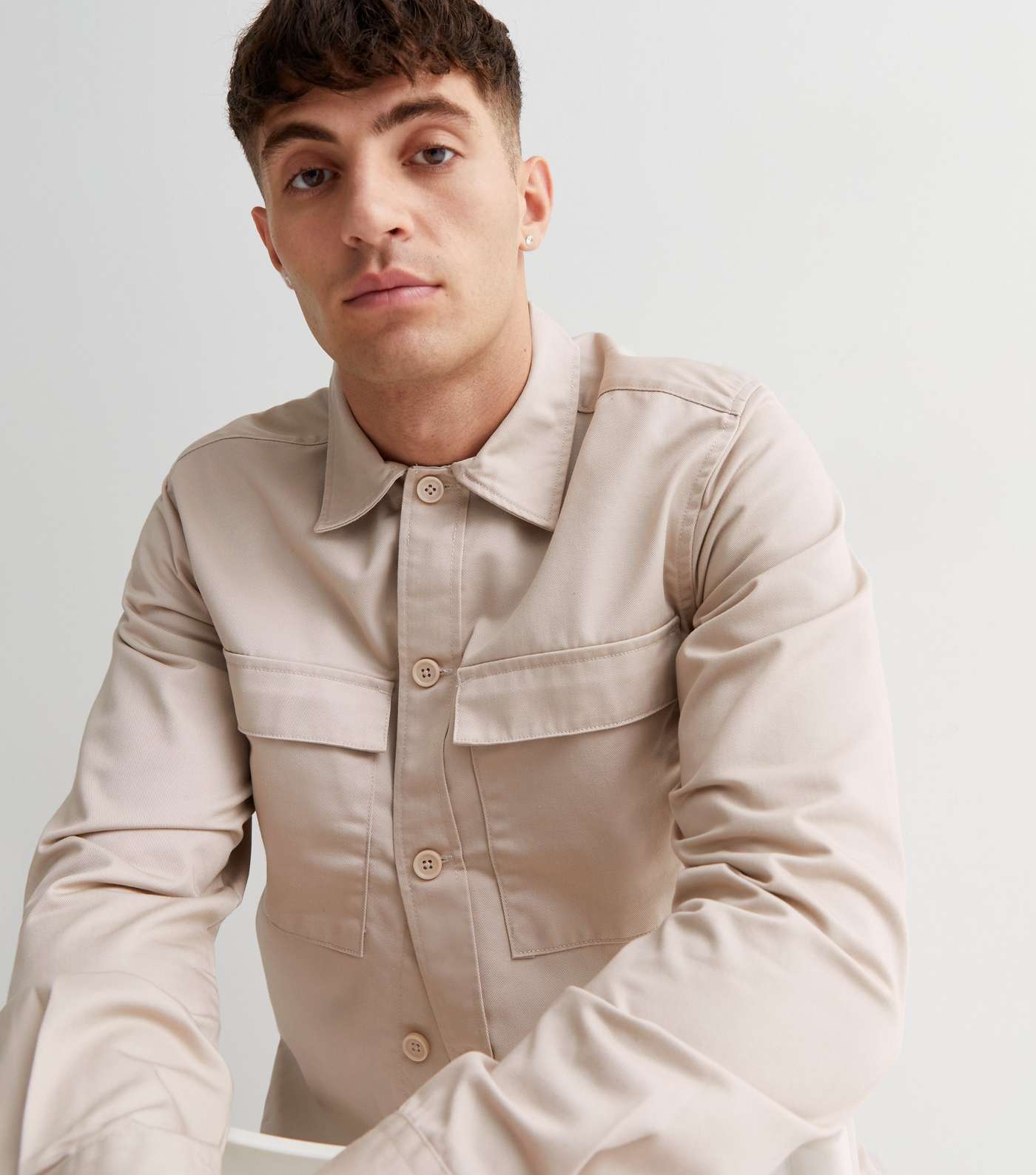 Only & Sons Stone Double Pocket Overshirt Image 3