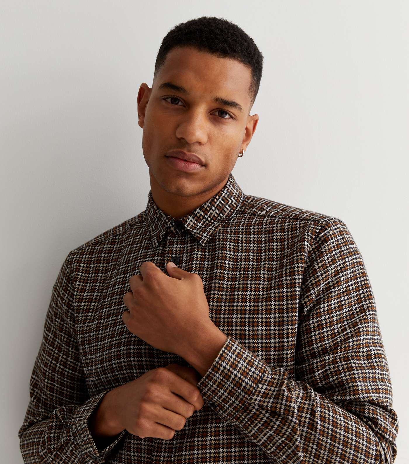 Only & Sons Brown Check Long Sleeve Shirt Image 2