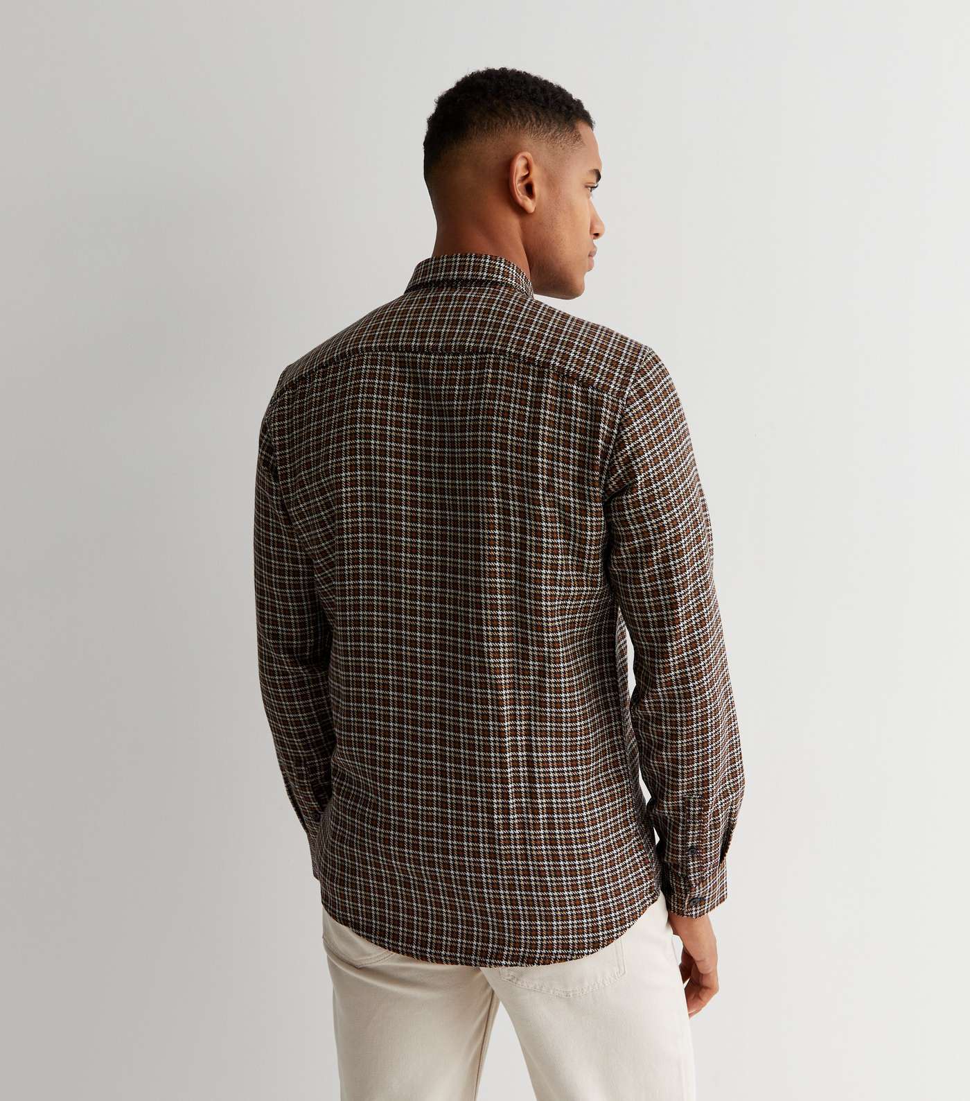 Only & Sons Brown Check Long Sleeve Shirt Image 4
