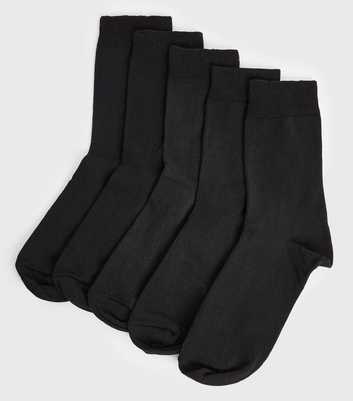 5 Pack Black Ankle Socks