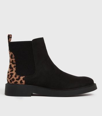 Black best sale leopard boots