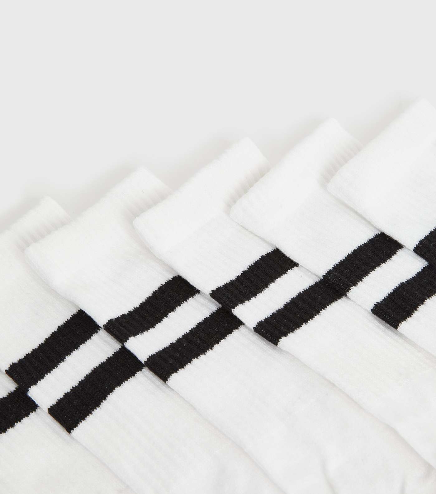 3 Pack White Sports Stripe Socks Image 2