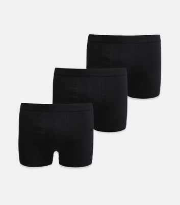 3 Pack Black Cotton Blend Boxers