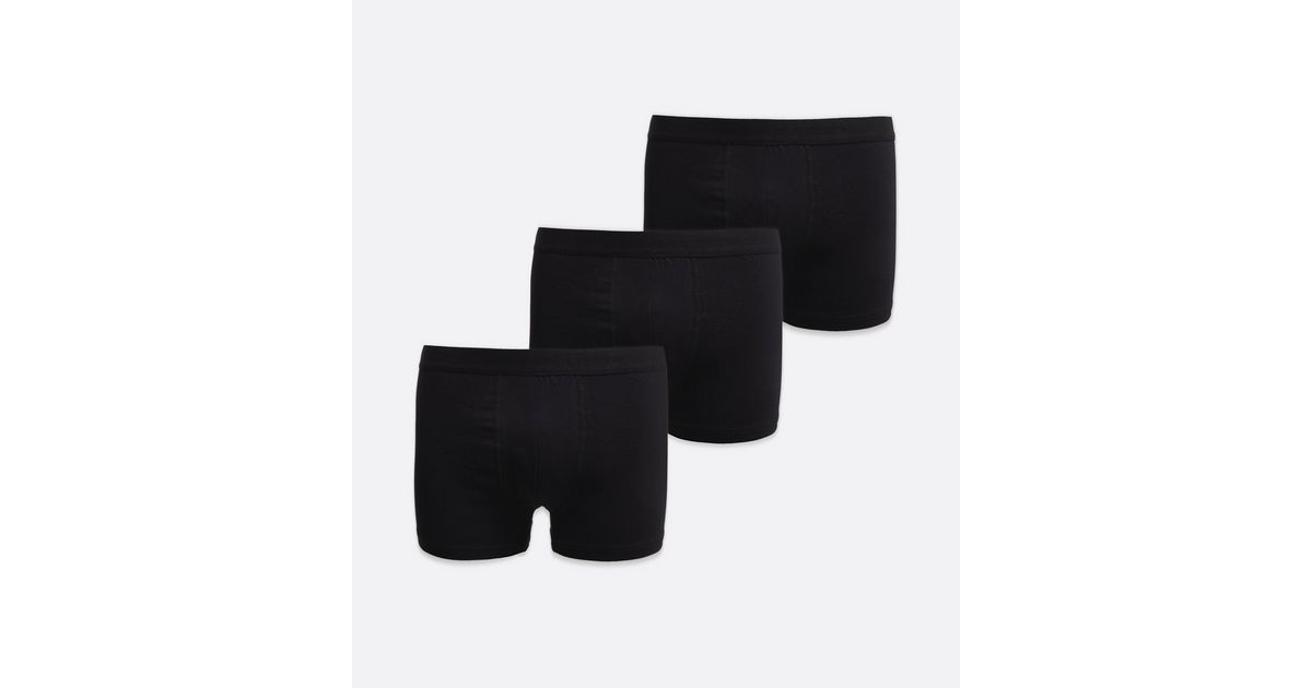 3 Pack Black Cotton Blend Boxers | New Look