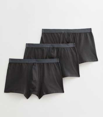 3 Pack of Black Cotton-Blend Boxers