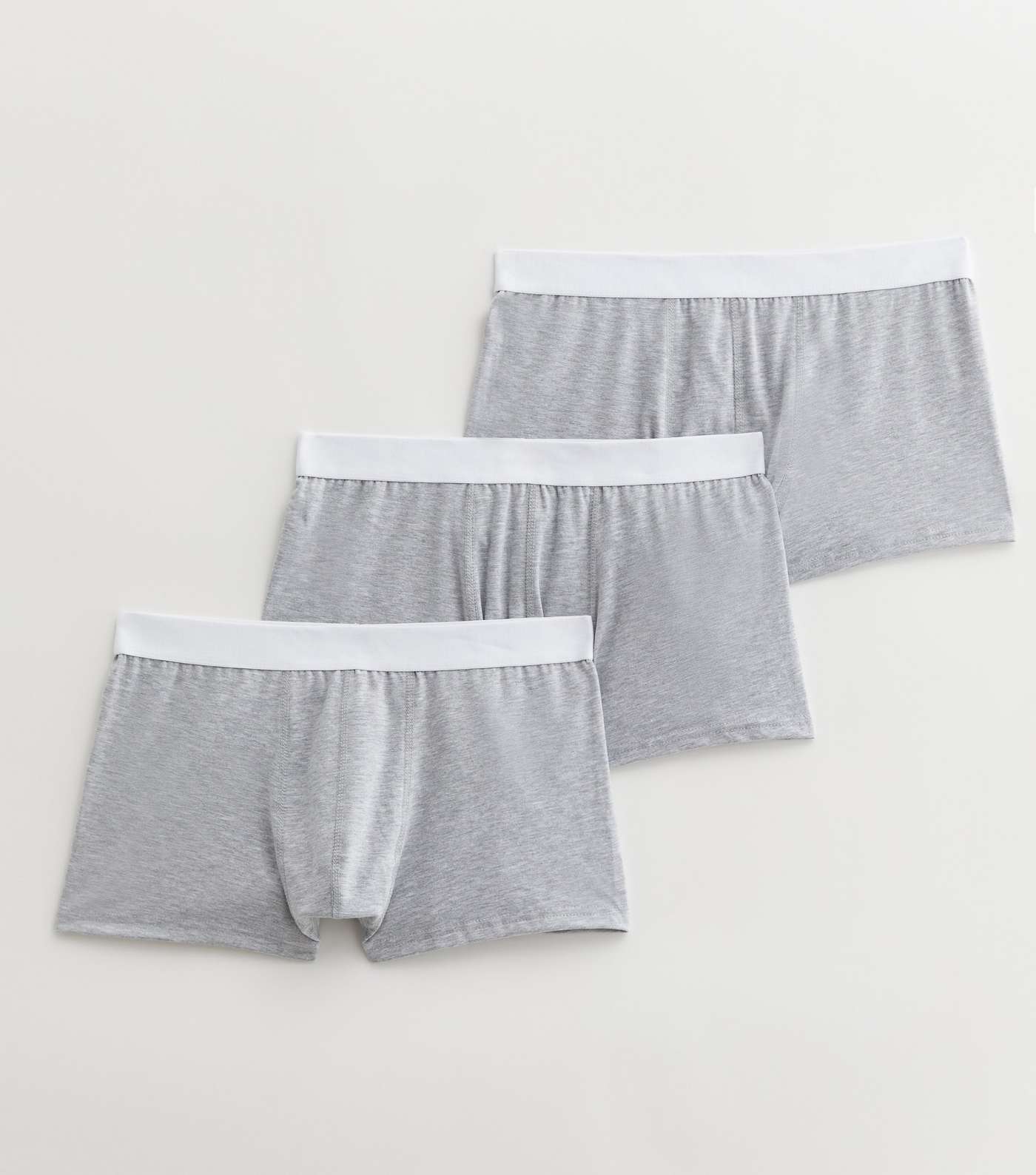 3 Pack Grey Cotton-Blend Boxers
