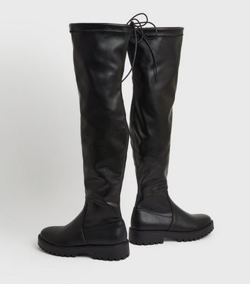 New look black leather cheap boots