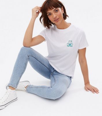 White Frog Pocket Short Sleeve T-Shirt 