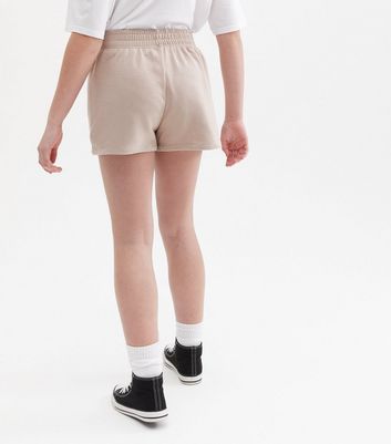 Teenager Bekleidung für Mädchen Girls Light Brown Jersey Jogger Shorts