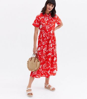 new look leaf print dress