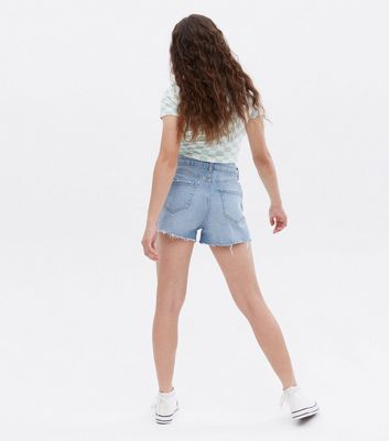 Ripped denim best sale shorts girls