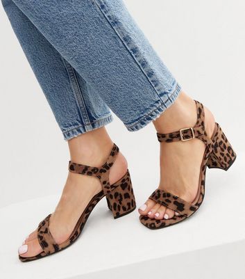 Leopard print wide fit on sale heels