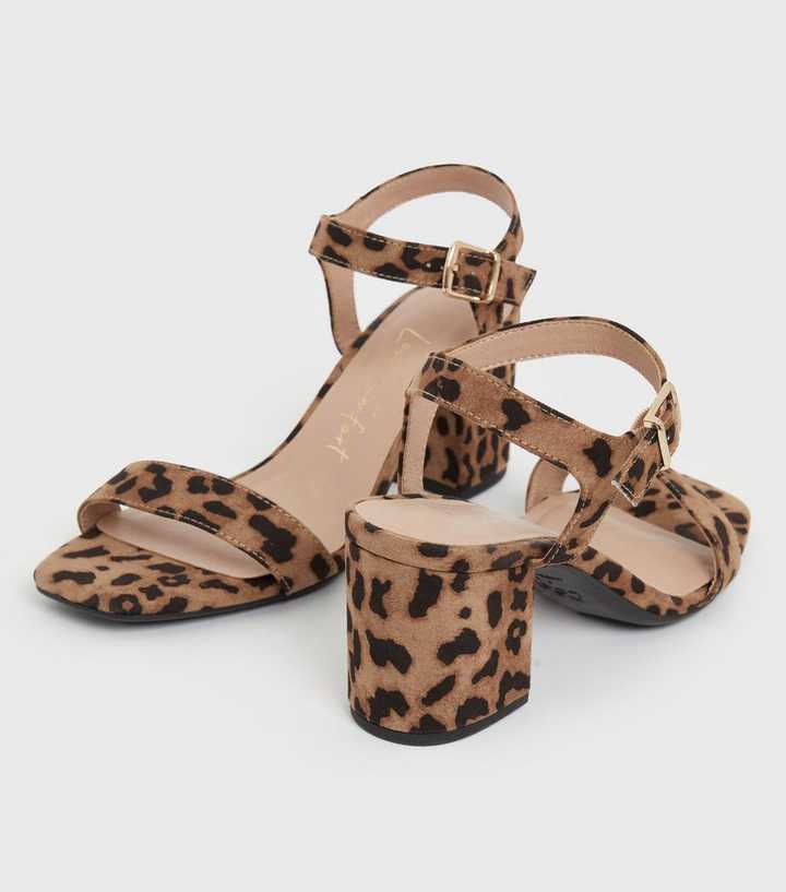 wide fit leopard print sandals