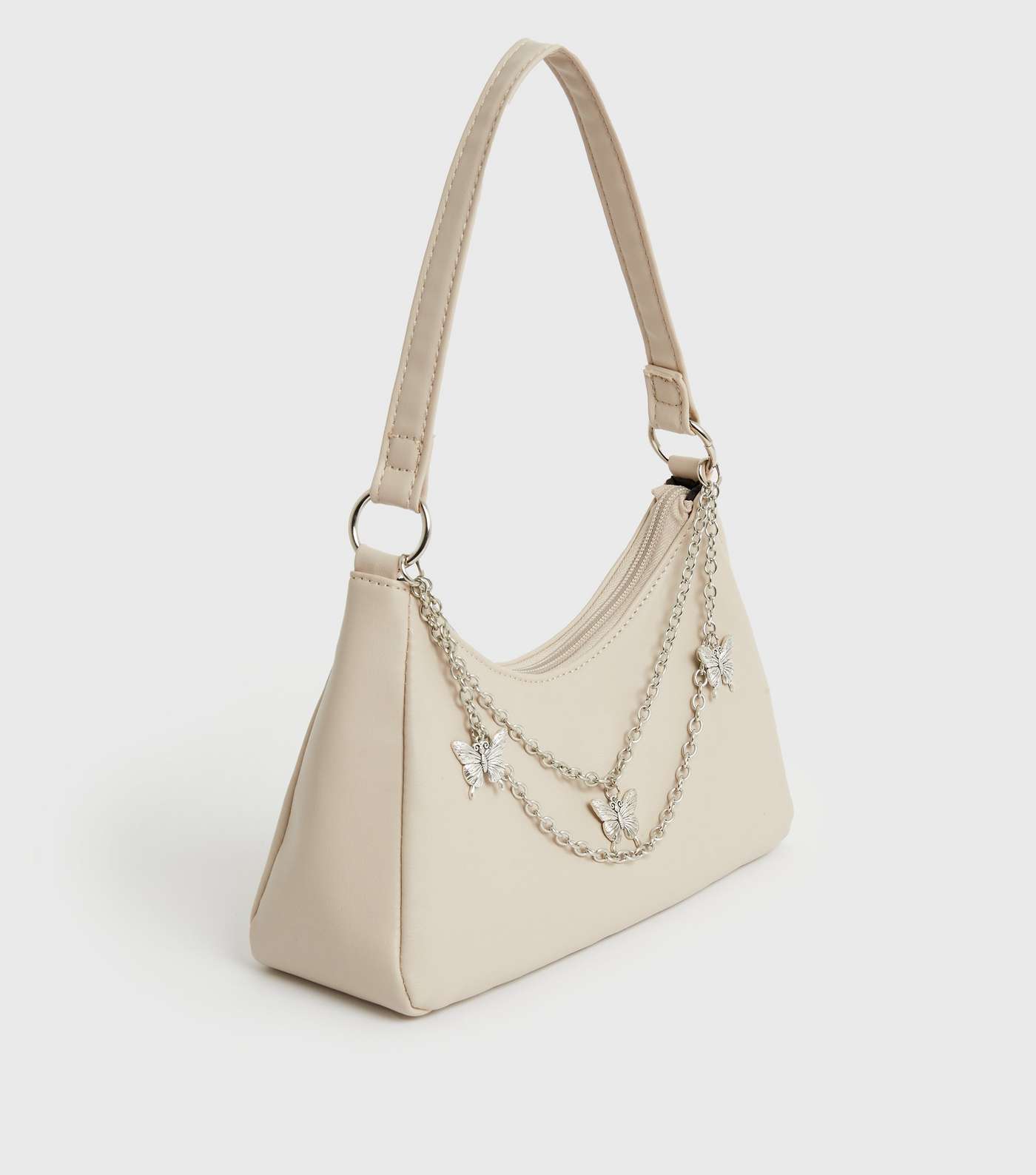 Girls Cream Butterfly Chain Shoulder Bag Image 3
