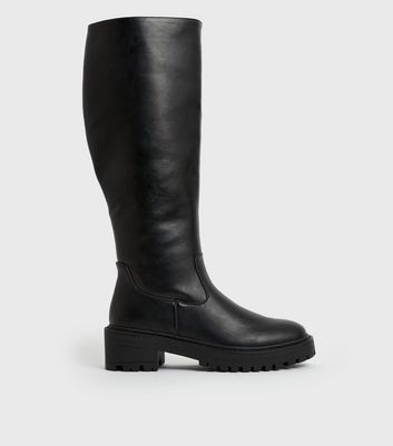 New look chunky hot sale flatform boot in black