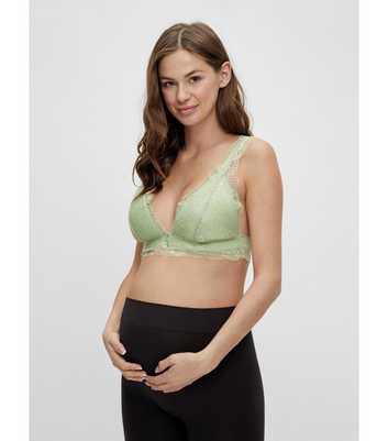 Mamalicious Maternity Light Green Lace Nursing Bra