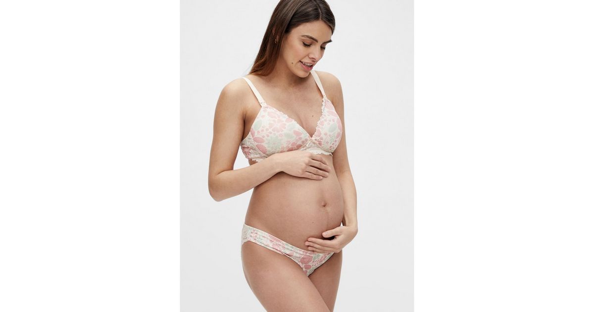 Mamalicious Maternity lace nursing bra in white