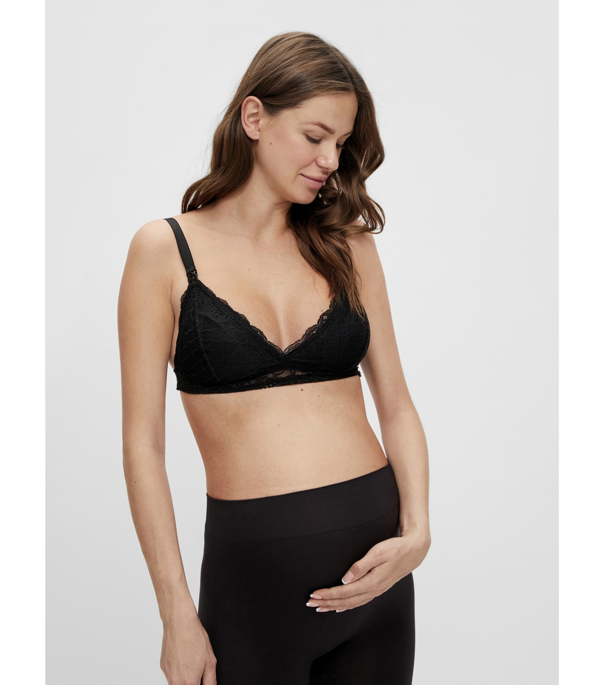 Women's Maternity Black Lace Nursing Bra Mamalicious New Look