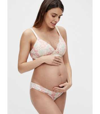 Mamalicious Maternity Off White Floral Briefs