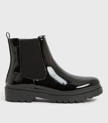 Girls black patent chelsea boots sale