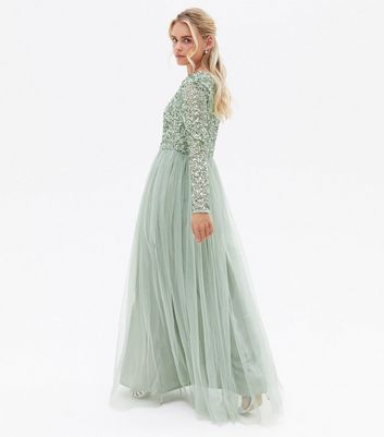 Click to view product details and reviews for Maya Petite Light Green Sequin Long Sleeve Maxi Dress New Look.