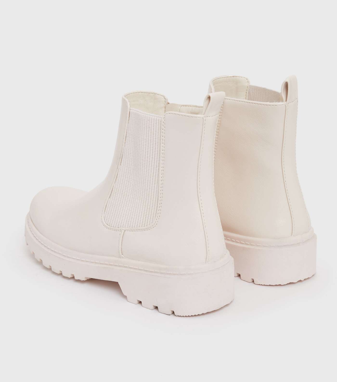 Girls Off White Chunky Cleated Chelsea Boots Image 4
