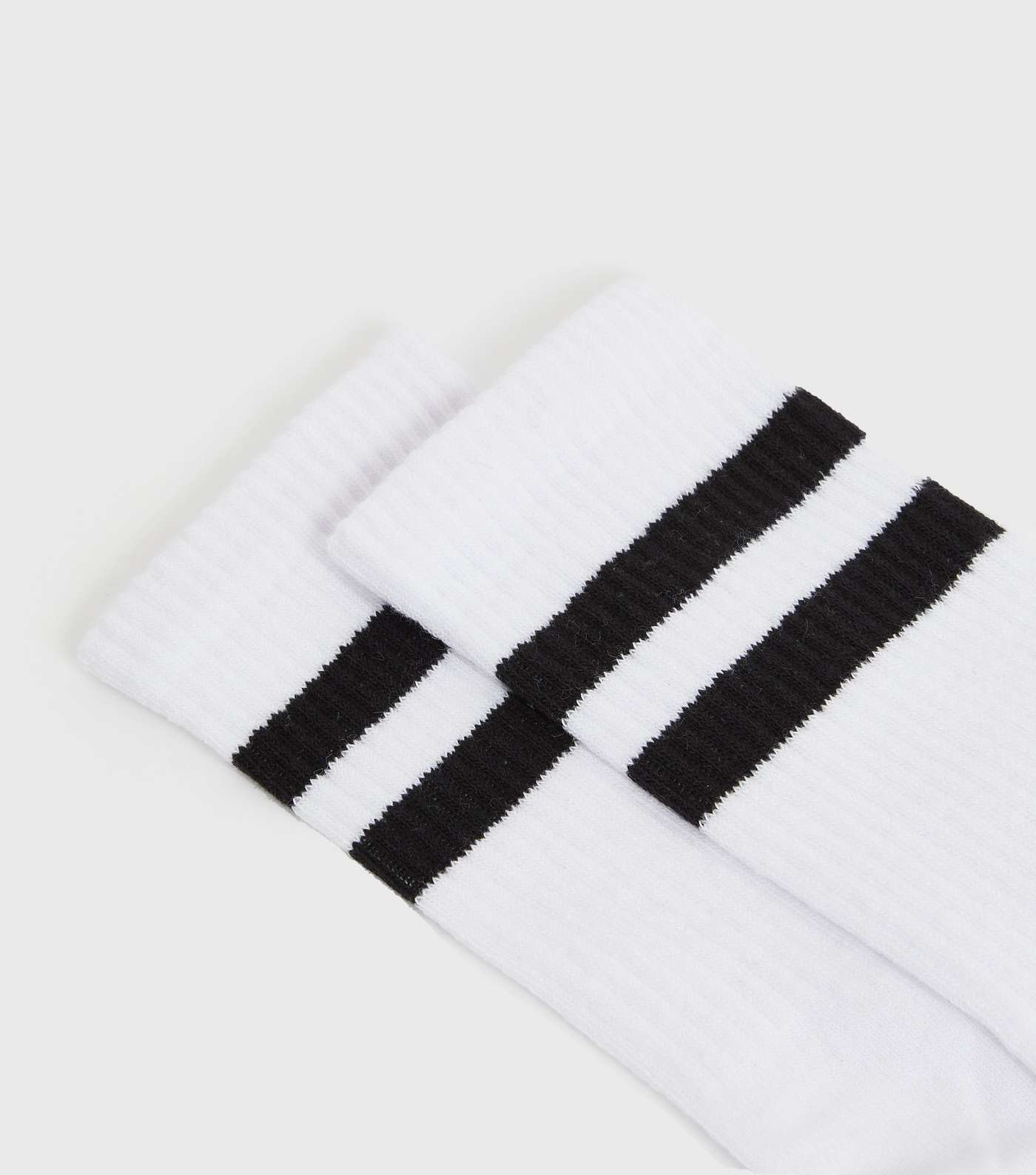 White Sports Stripe Socks Image 2