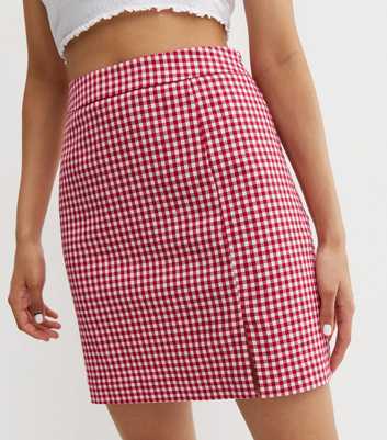Red Gingham Mini Skirt