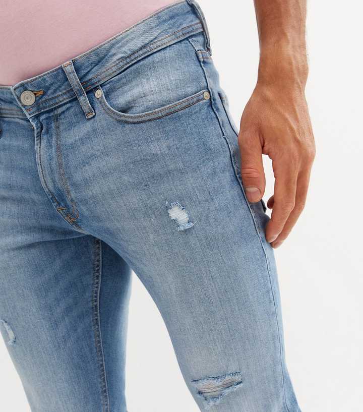 Jack & Blue Ripped Slim Fit Jeans | New Look
