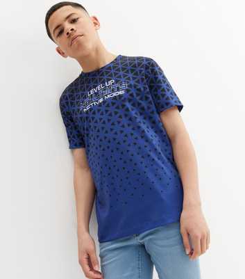 Boys Bright Blue Level Up Logo T-Shirt