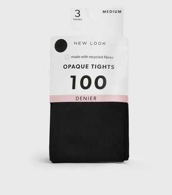 3 Pack Black 100 Denier Opaque Tights