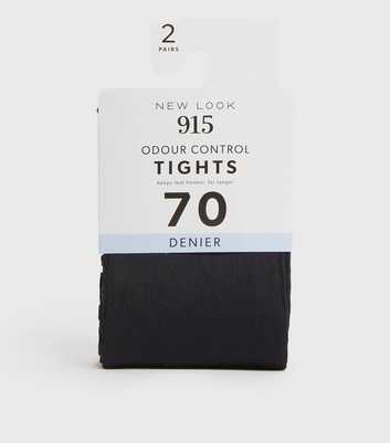 Girls 2 Pack Black Odour Control 70 Denier Tights
