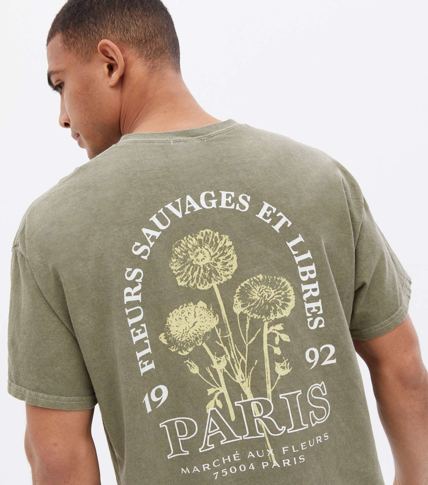 Khaki Flower Paris Logo T-Shirt