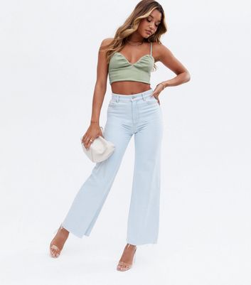 Pink Vanilla Light Green Sweetheart Crop Top New Look