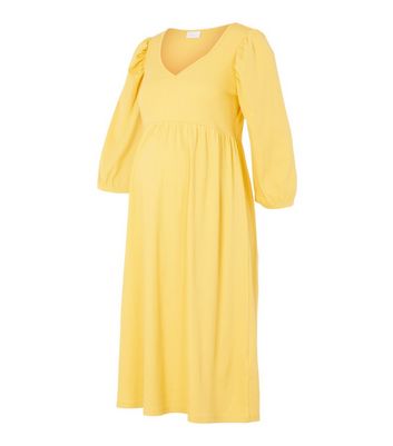 Mamalicious Maternity Yellow Jersey Midi Dress New Look